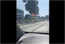 incendio-atinge-onibus-de-viagem-na-avenida-brasil,-em-bonsucesso