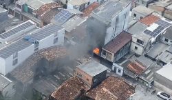 video-mostra-incendio-que-atingiu-apartamento,-em-belem;-botijao-de-gas-teria-explodido