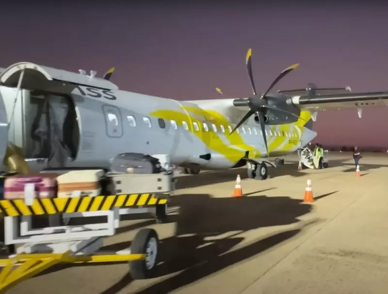 Avião do modelo ATR-72, que caiu em Vinhedo