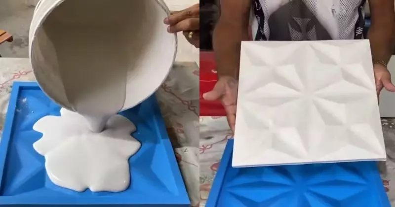 Pedreiro ensina passo a passo de como fazer placa de gesso 3D por menos de R$ 2 reais a peça