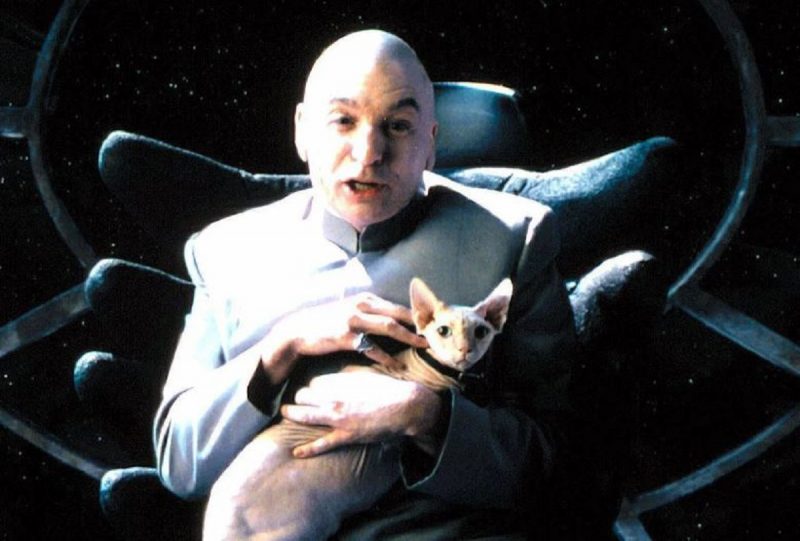 Um dos gatos persas mais famosos é "Mr. Bigglesworth," o pet do Dr. Evil na série de filmes Austin Powers